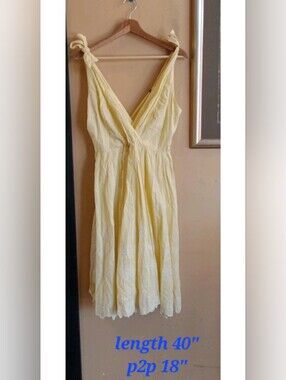 Lapis Pale Yellow Tie-Shoulder V-Neck Midi Dress